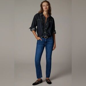 MOTHER The Dazzler Mid-Rise Ankle Straight-Leg Jeans